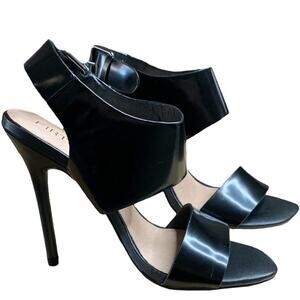 Firth shoes sandal heels black patent leather size 5.5